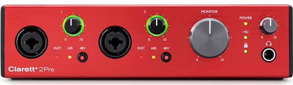 Focusrite Clarett+ 2Pre Desktop 10x4 USB Type-C Audio/MIDI Interface