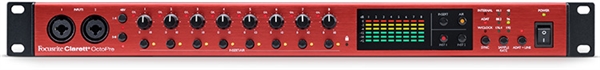 Focusrite Clarett+ OctoPre Eight-Channel Preamp with 24-Bit / 192 kHz Conversion and ADAT I/O