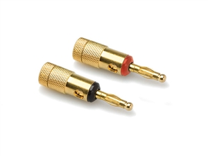 Hosa BNA-050 Single Banana Plug  PAIR,- (1 Black - 1 Red) - Gold Plated