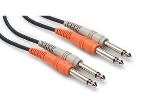 Hosa CPP-202 Dual Cable - 1/4-in TS to 1/4-in TS - 2m