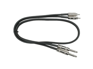 Hosa CPR-403 Dual Metal 1/4-inch TS to Metal RCA - 3 ft.