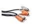 CRA-202PB Stereo Interconnect, Dual RCA to Dual Piggyback RCA, 2 m, Hosa