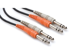 Hosa CSS-203 Dual 1/4-inch TRS to 1/4-inch TRS Cable - 3m