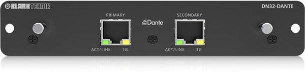 Klark Teknik DN32-DANTE Klark Teknik DN32-DANTE Audinate Dante Expansion Module with up to 32 Bidirectional Channels