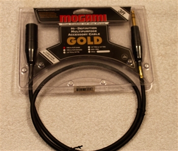 Mogami GOLD-TRSXLRM-06, Patch Cable, 1/4 TRS to XLRM, 6 Ft.