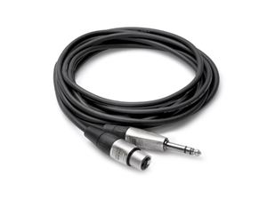 Hosa HXS-020 REAN XLR3F to 1/4 in TRS, 20 ft SINGLE Balanced Interconnect