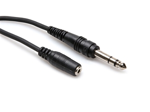 Hosa MHE-310  1/8-inch (3.5mm) TRS (F) to 1/4-inch TRS(M) Headphone Extension Cable - - 10 ft.