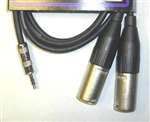 Quantum Audio MSY-3AXX - 1/8-inch TRS Male to 2-XLRM Cable - 3 Ft.