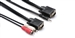 Hosa VGR-320 VGA and Audio Cable - 15pin VGA male with 3.5mm male to 15pin VGA male with 2 RCA males - 5 ft.