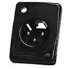 Whirlwind WC3MQBK - Connector - XLR -male panel mount connector chassis, black, with gold contacts