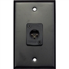 Whirlwind WP1B/1MW, Single Gang Wall Plate w/ 1 Male XLR, Black Aluminum